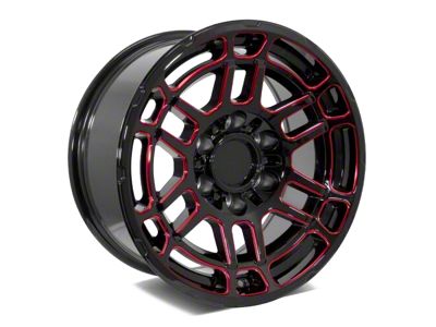 Factory Style Wheels 2022 Tac Pro Style Gloss Black Red Milled 6-Lug Wheel; 17x8.5; 0mm Offset (03-09 4Runner)