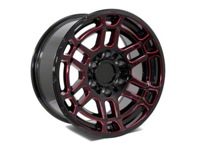 Factory Style Wheels 2022 Tac Pro Style Gloss Black Red Milled 6-Lug Wheel; 17x8.5; -10mm Offset (10-24 4Runner)