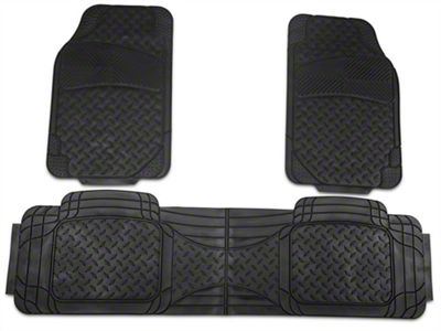 RedRock All-Weather Floor Mat Set with One-Piece Rear Mat; Black (Universal; Some Adaptation May Be Required)