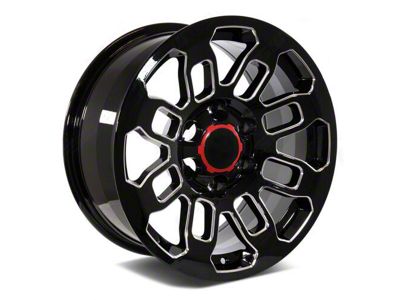 Factory Style Wheels Pro Style Gloss Black Milled 6-Lug Wheel; 17x8; 0mm Offset (10-24 4Runner)