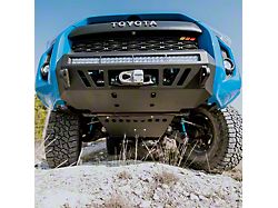 Cali Raised LED Steel Front Skid Plate; Black (14-23 4Runner)