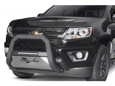 Vanguard Off-Road Optimus Bull Bar with Stainless Steel Skid Plate and 18-Inch LED Light Bar; Black (03-23 4Runner, Excluding TRD)