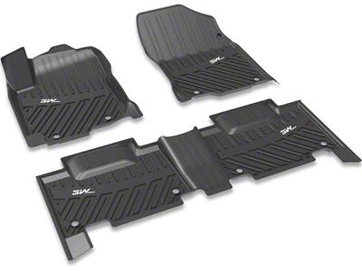 3W All Weather Front and Rear Floor Liners; Black (13-24 4Runner)