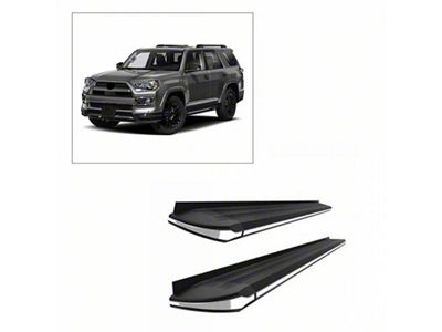 Exceed Running Boards; Black with Chrome Trim (10-13 4Runner SR5; 10-24 4Runner Limited, Nightshade)
