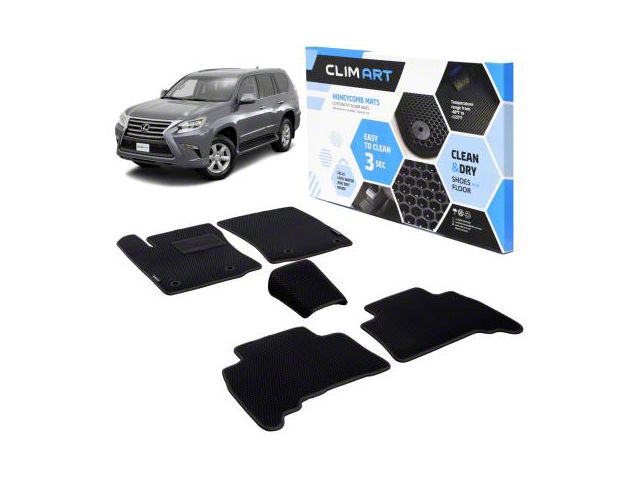 Custom Fit Front and Rear Floor Liners; Black (13-22 4Runner)