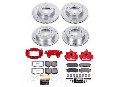 PowerStop Z23 Evolution 6-Lug Brake Rotor, Pad and Caliper Kit; Front and Rear (6/15/15-24 4Runner)