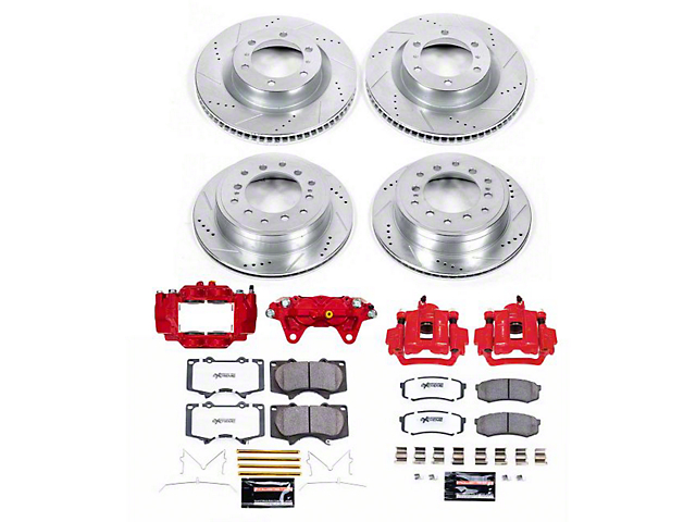 PowerStop Z36 Extreme Truck and Tow Brake Rotor, Pad and Caliper Kit; Front and Rear (6/15/15-23 4Runner)