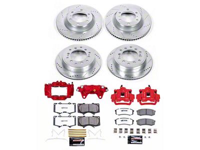 PowerStop Z36 Extreme Truck and Tow Brake Rotor, Pad and Caliper Kit; Front and Rear (6/15/15-24 4Runner)