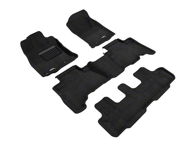 3D MAXpider Elegant Perfect Fit Carpet Front, Rear and Third Row Floor Liners; Black (13-24 4Runner w/ Third Row Seats)