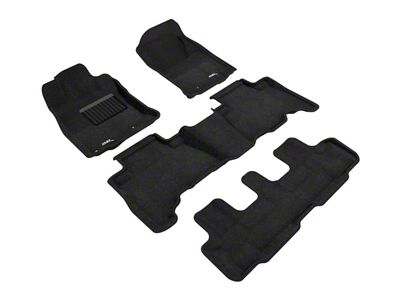 3D MAXpider Elegant Perfect Fit Carpet Front, Rear and Third Row Floor Liners; Black (13-23 4Runner w/ Third Row Seats)