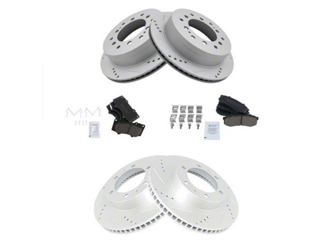 Ceramic Brake Rotor and Pad Kit; Front and Rear (03-09 4Runner)