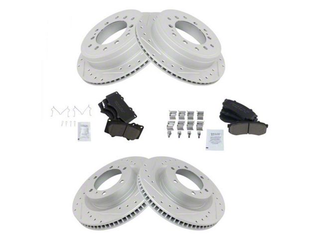 Ceramic Performance Brake Rotor and Pad Kit; Front and Rear (10-24 4Runner)
