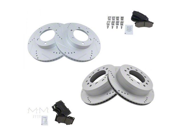 Ceramic Performance 6-Lug Brake Rotor and Pad Kit; Front and Rear (03-09 4Runner w/ 13.30-Inch Front Rotors)