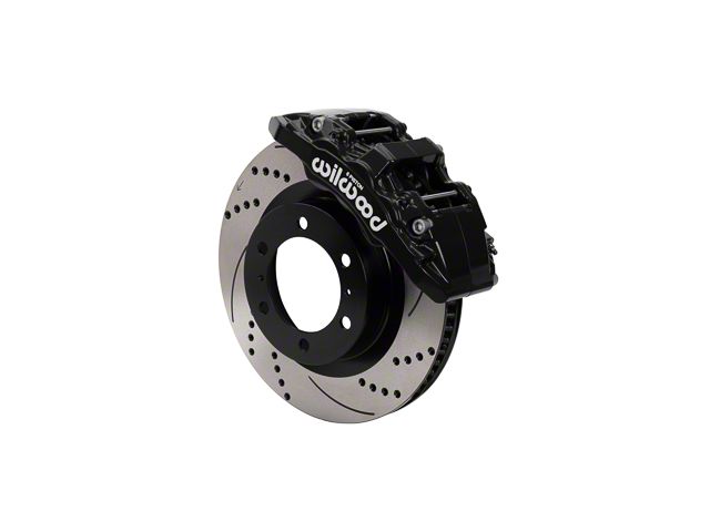 Wilwood AERO6-DM Front Big Brake Kit with Drilled and Slotted Rotors; Black Calipers (15-21 4Runner)