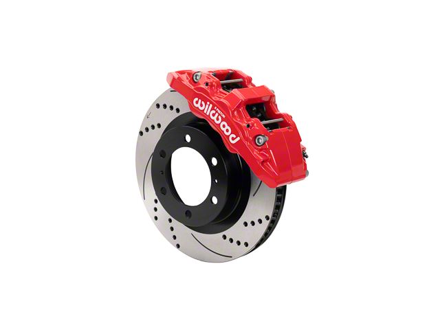 Wilwood AERO6-DM Front Big Brake Kit with Drilled and Slotted Rotors; Red Calipers (15-21 4Runner)