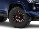 RTX Offroad Wheels Zion Black Milled Red 6-Lug Wheel; 17x9; 0mm Offset (10-24 4Runner)