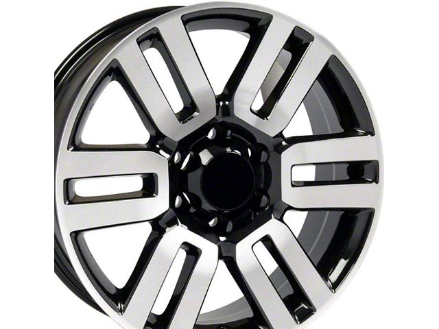 TY10 Gloss Black Machined 6-Lug Wheel; 20x7; 15mm Offset (05-15 Tacoma)