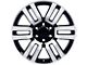 TY10 Gloss Black Machined 6-Lug Wheel; 20x7; 15mm Offset (03-09 4Runner)