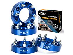 1.50-Inch Hubcentric Pro Billet Wheel Spacers; Blue (05-23 6-Lug Tacoma)
