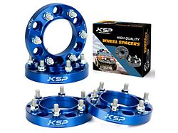 1-Inch Hubcentric Pro Billet Wheel Spacers; Blue (05-23 6-Lug Tacoma)