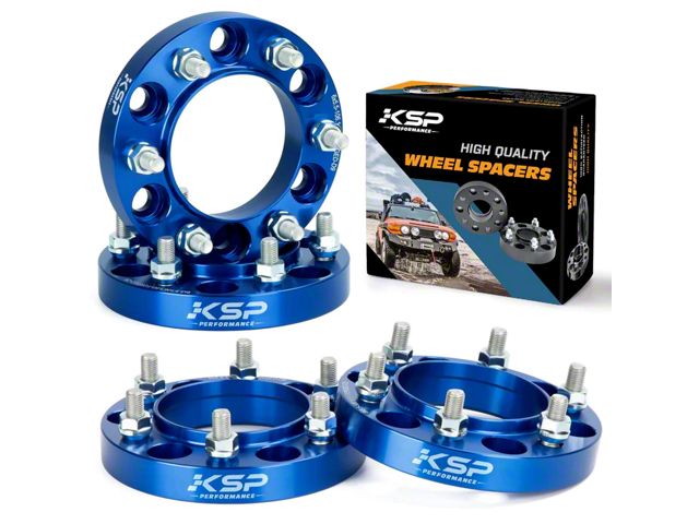 1-Inch Hubcentric Pro Billet Wheel Spacers; Blue (05-23 6-Lug Tacoma)