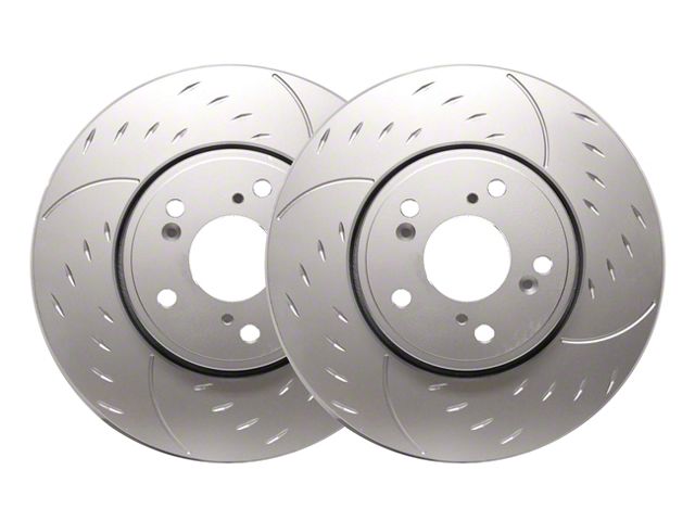 SP Performance Diamond Slot 6-Lug Rotors with Silver ZRC Coated; Front Pair (03-09 4Runner w/ 13.30-Inch Front Rotors)