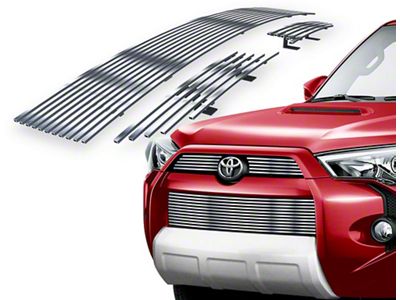 Stainless Steel Billet Upper and Lower Grille Overlay; Polished (14-19 4Runner, Excluding Limited)