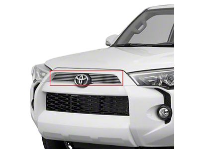 Stainless Steel Billet Upper Grill Overlay; Hairline Silver (14-19 4Runner, Excluding Limited)