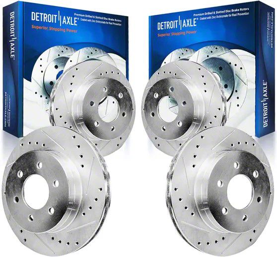 Toyota 4Runner Drilled and Slotted 6Lug Rotors; Front and Rear (0309 4Runner w/ 12.56Inch
