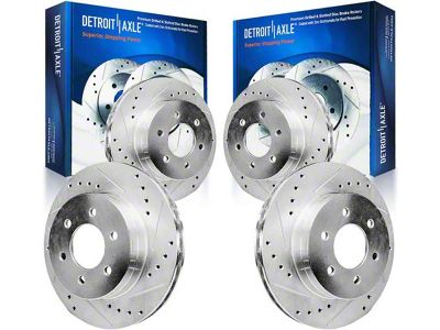 Drilled and Slotted 6-Lug Rotors; Front and Rear (03-09 4Runner w/ 12.56-Inch Front Rotors)