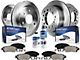 Vented 6-Lug Brake Rotor, Pad, Brake Fluid and Cleaner Kit; Front and Rear (03-09 4Runner w/ 13.30-Inch Front Rotors)