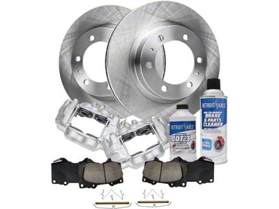 Vented 6-Lug Brake Rotor, Pad, Caliper, Brake Fluid and Cleaner Kit; Front (03-09 4Runner w/ 12.56-Inch Front Rotors)