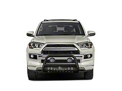Bull Bar with Skid Plate and 5.30-Inch Black Round Flood LED Lights; Textured Black (10-23 4Runner, Excluding Nightshade & 14-23 Limited)
