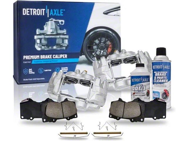 Brake Calipers with Ceramic Brake Pads, Brake Fluid and Cleaner; Front (03-09 4Runner w/ 12.56-Inch Front Rotors)