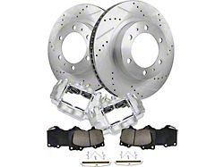 Drilled and Slotted 6-Lug Brake Rotor, Pad and Caliper Kit; Front (05-23 Tacoma)