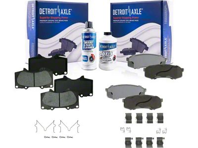Ceramic Brake Pads with Brake Fluid and Cleaner; Front and Rear (03-23 4Runner)