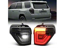 Sequential LED Tail Lights; Black Housing; Clear Lens (14-23 4Runner)
