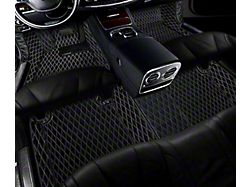 Single Layer Diamond Trunk Mat; Black and White Stitching (10-23 4Runner w/ Full Middle Seat)
