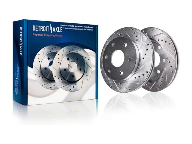 Drilled and Slotted 6-Lug Rotors; Front Pair (05-23 Tacoma)