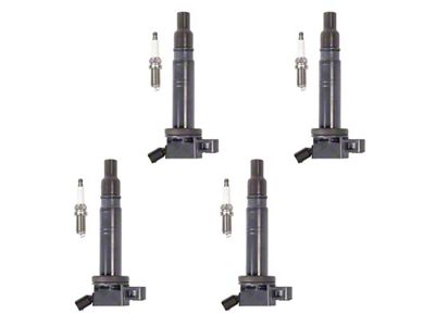Ignition Coils with Spark Plugs; Black (05-20 2.7L, 4.0L Tacoma)