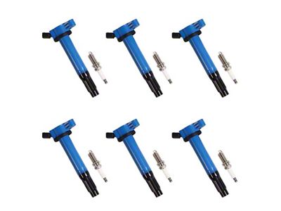 Ignition Coils with Spark Plugs; Blue (14-17 4.0L 4Runner)