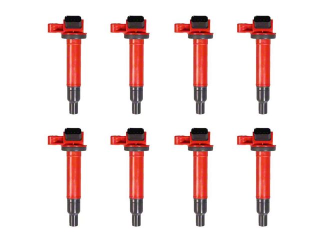 Ignition Coils; Red; Set of Eight (03-09 4.7L 4Runner)
