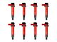 Ignition Coils; Red; Set of Eight (03-09 4.7L 4Runner)
