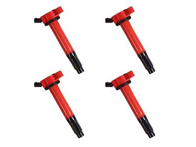 Ignition Coils; Red; Set of Four (07-09 5.7L Tundra; 10-19 Tundra)
