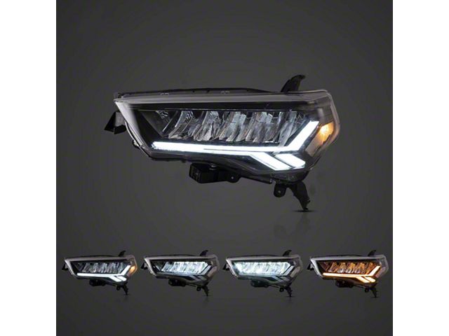 Full LED Headlights; Black Housing; Clear Lens (14-20 4Runner)