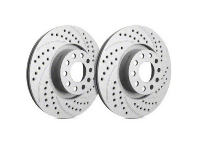 SP Performance Double Drilled and Slotted 6-Lug Rotors with Gray ZRC Coating; Front Pair (10-24 4Runner)