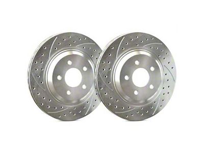 SP Performance Double Drilled and Slotted 6-Lug Rotors with Silver ZRC Coated; Front Pair (10-23 4Runner)