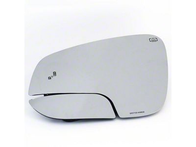 Spotter Mirror Blind Spot Heated Mirror Glass with Blind Spot Monitoring; Driver Side (22-24 4Runner)
