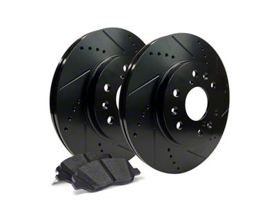 Apex One Elite Cross-Drill and Slots 6-Lug Brake Rotor and Friction Point Pad Kit; Front and Rear (10-24 4Runner)