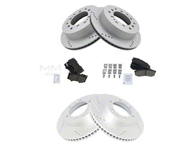 Ceramic Performance 6-Lug Brake Rotor, Pad, Brake Fluid and Cleaner Kit; Front and Rear (03-09 4Runner w/ 12.56-Inch Front Rotors)
